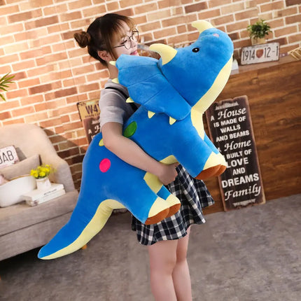 Big Dinosaur Plush Toy – Soft Triceratops & Stegosaurus Stuffed Dolls for Kids Birthday Gifts