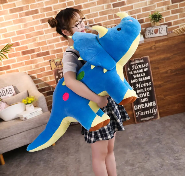Big Dinosaur Plush Toy – Soft Triceratops & Stegosaurus Stuffed Dolls for Kids Birthday Gifts