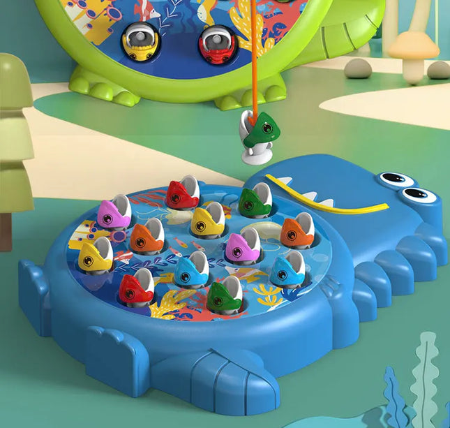 Magnetic Dinosaur Fishing Game – Montessori Toy with Rod for Toddlers & Kids