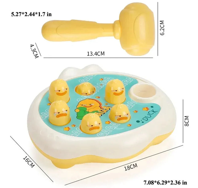 Montessori Animal Puzzle Toy – Duck/Frog/Pig with Hammer for Toddlers (12–24 Months)