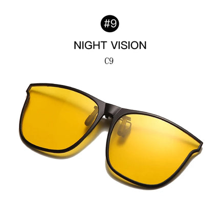 Men's Clip-On Polarized Sunglasses – Vintage Square Photochromic Night Vision Driving Glasses