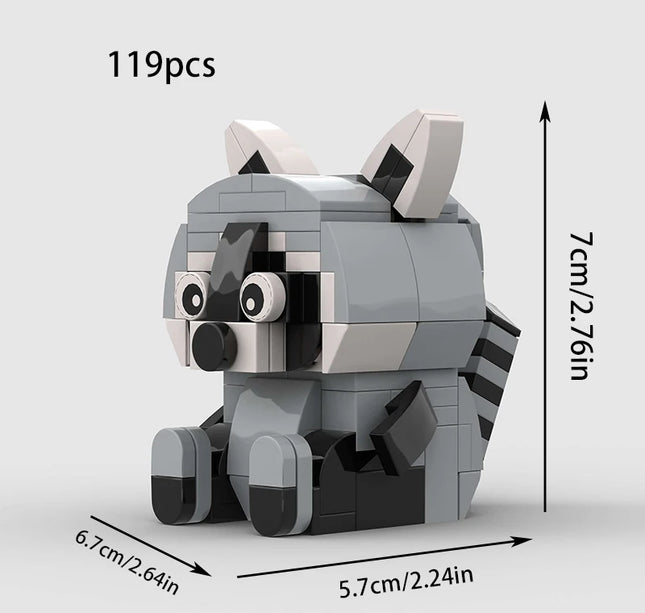 MOC Cute Animal Raccoon Building Blocks Set DIY Educational Building Blocks Araiguma Model Kids Toys Christmas Gifts Boys Girls