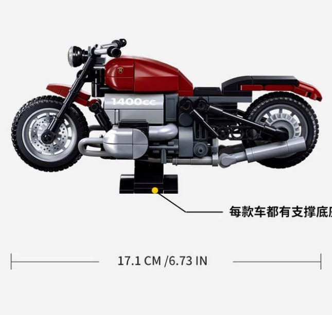 New Motorcycle Building Blocks Stable Base Model Bricks Cool Shape Kit Ornaments Educational Toys For Children