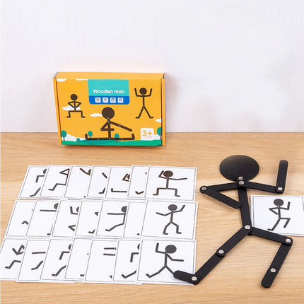 Montessori Wooden Puzzle Toy – Early Learning Sporty Pose Jigsaw for Kids Hands-On Skill & Busy Board Educational Gifts   2/2