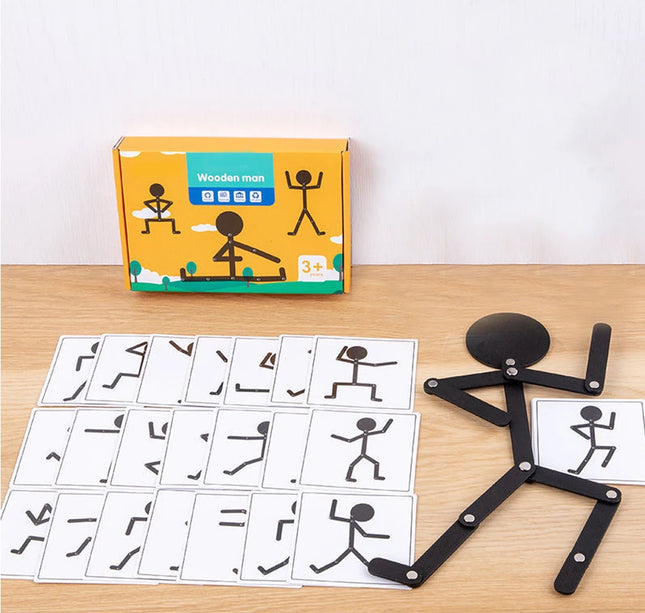 Montessori Wooden Puzzle Toy – Early Learning Sporty Pose Jigsaw for Kids Hands-On Skill & Busy Board Educational Gifts   2/2