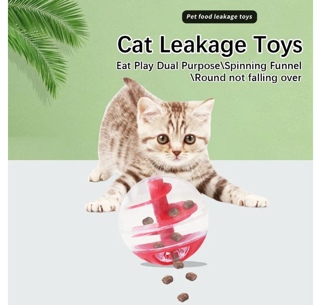 Cat Leak Eat Spiral Ball Educational Toys Resistant Bite Training Eat Play Dual Use Round Not Pouring Fun Food Leak Pet Supplies