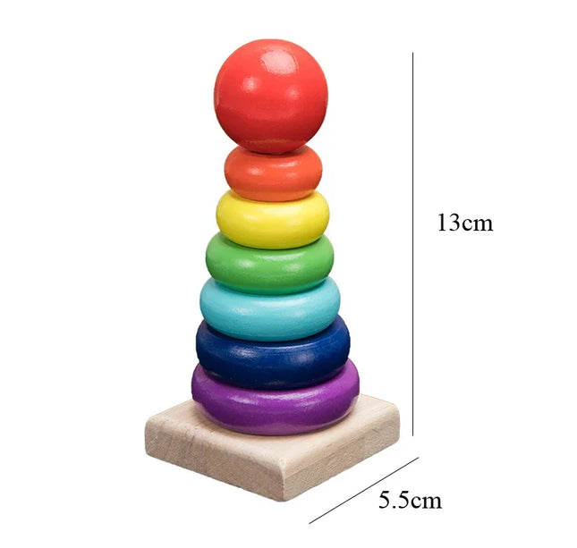 Baby Educational Toy Montessori Wooden 3D Toys Childhood Learning  Kids Baby Colorful Wooden Blocks For Children Christmas Gift