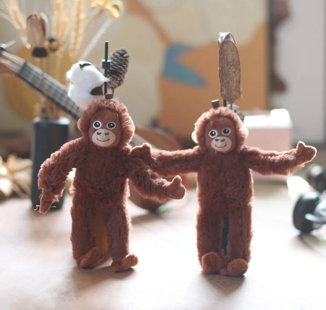 Soft 20cm Gorilla Pendant Monkey Orangutans Plush Doll Pendant Animal Stuffed Key Ring Boy