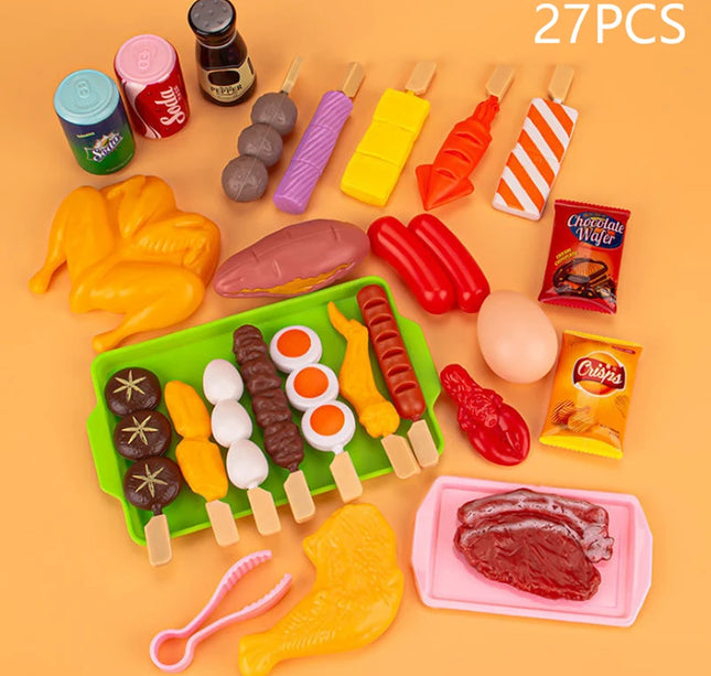Kids Pretend Kitchen Playset – Simulation BBQ & Cooking Toys for Girls Educational Play House Fun
