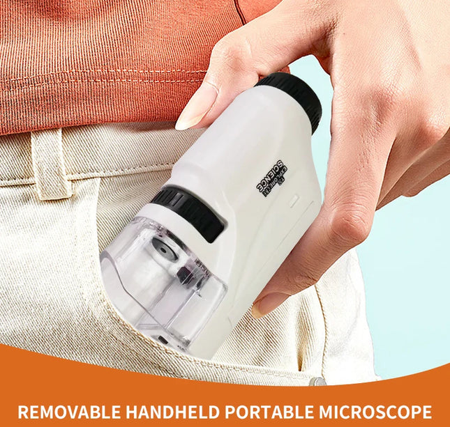 Handheld Microscope Kit Lab LED Light 60X 120X Home School Biologi Cal Science Educational Toys For Children Brinquedo STEM Gift