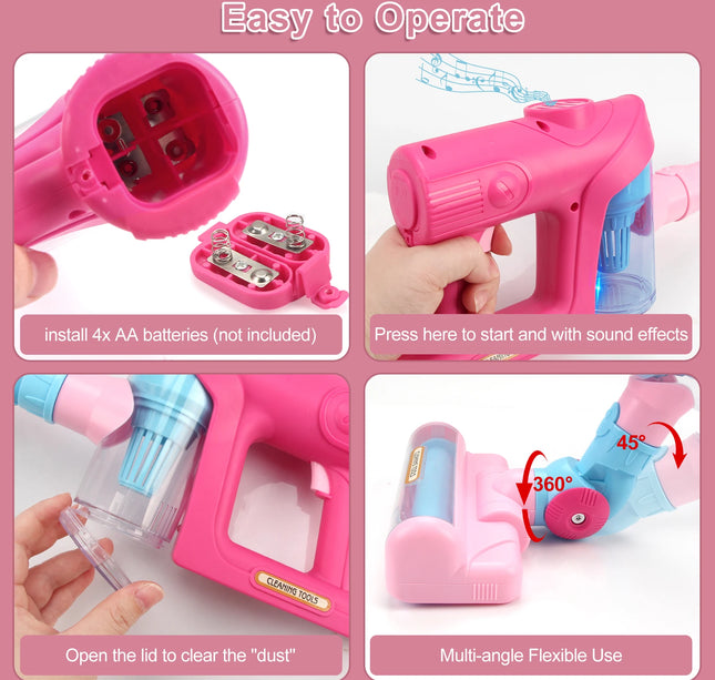 Electric Mini Vacuum With Light and Music Cleaner Simulation Housework Dust Catcher Educational Pretend Play Toys for Kids Gifts