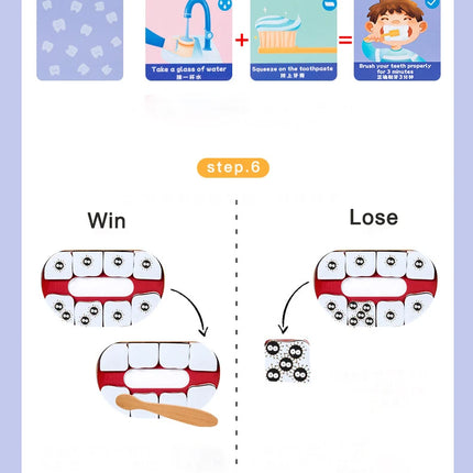 Montessori Brush Teeth Simulation Toy – Parent-Child Educational Puzzle Game for Kids Fine Motor Skills