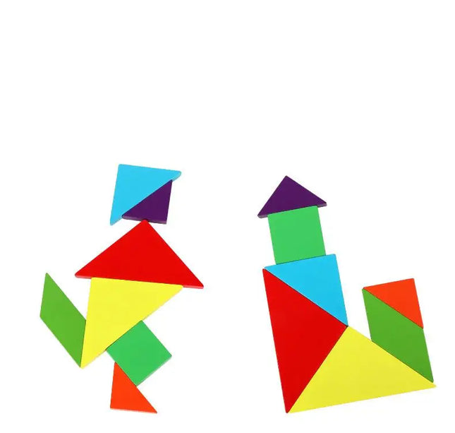 Wooden Magnetic Tangram Puzzle – Educational Montessori Book Toy for Children