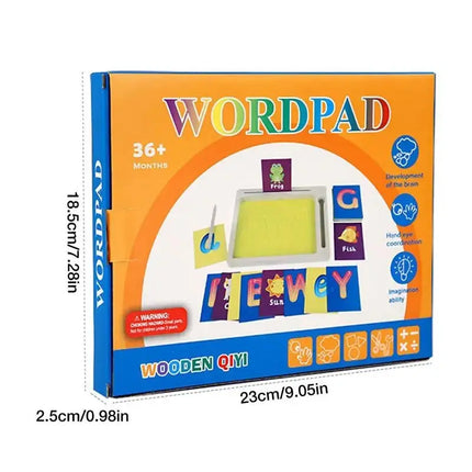 Montessori Wooden Sand Tray – Early Educational Writing Toy with Wooden Pen for Letters & Numbers Learning