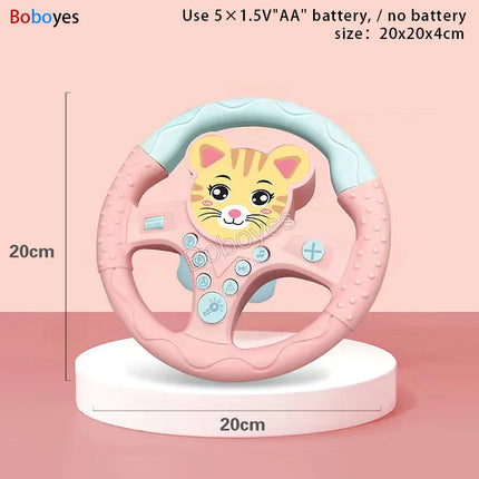 Infant Electric Steering Wheel Toy – Simulation Light & Sound Educational Vocal Toy for Stroller Play