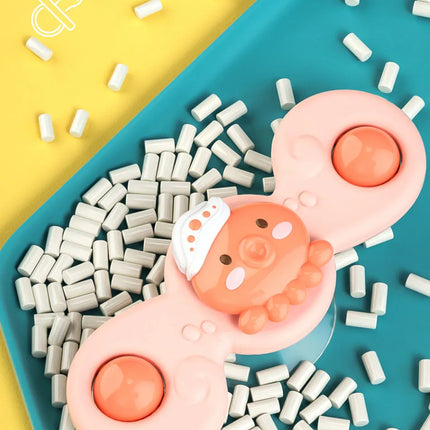 Suction Cup Bath Toys – 3pcs Spinning Rattles for Baby Fun & Education