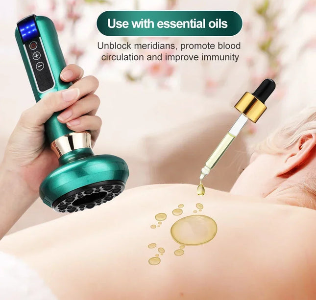 Tricolor Electric Massager GuaSha Anti Cellulite Vacuum Suction Cup Beauty Health Scraping Infrared Heat Slimming Massage Thera