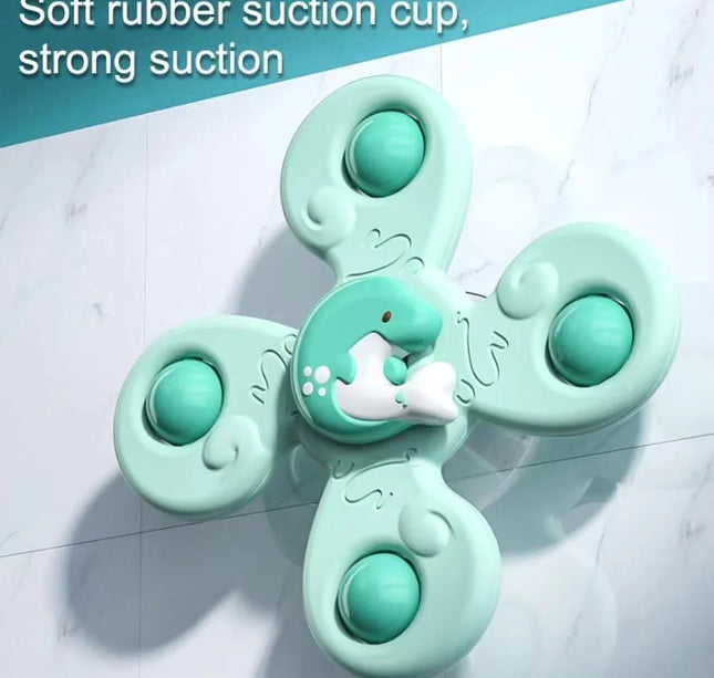 Baby Suction Cup Spinner Toys – 3pcs Bath Rattles & Educational Fidget Set for Boys