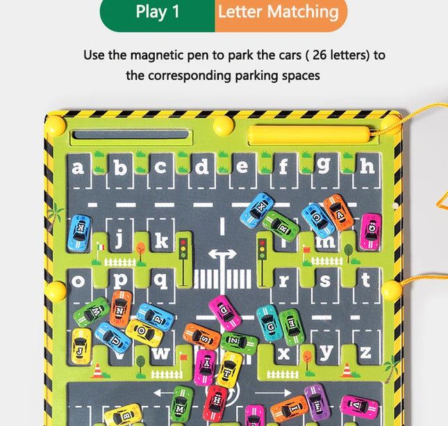 Montessori Magnetic Color Maze – Wooden Sorting & Bead Puzzle Board for Early Learning Activities