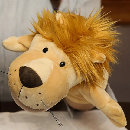 Kawaii Plush Finger Puppets – Lion, Elephant, Bunny, Monkey Story Toys for Children