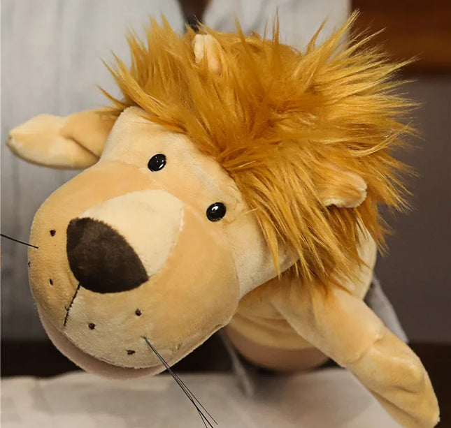 Kawaii Plush Finger Puppets – Lion, Elephant, Bunny, Monkey Story Toys for Children