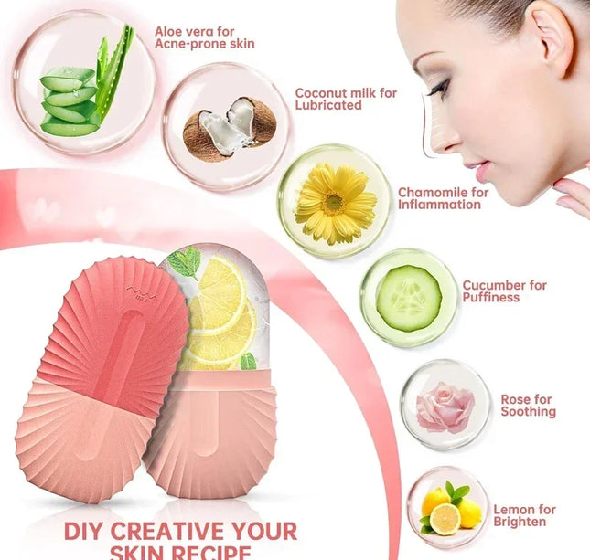 Ice Face Roller Ice Cube Beauty Massage Silicone Ice Mold For Eye Puffiness Ice Facial Roller Shrink Pores Multifunctional mold