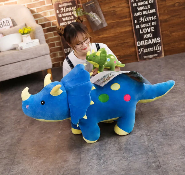 Big Dinosaur Plush Toy – Soft Triceratops & Stegosaurus Stuffed Dolls for Kids Birthday Gifts