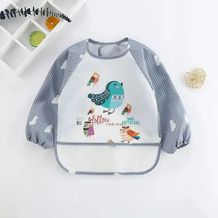1pc Waterproof Baby Smock – Long Sleeve Bib Apron for Eating & Art