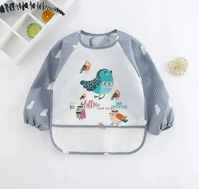 1pc Waterproof Baby Smock – Long Sleeve Bib Apron for Eating & Art