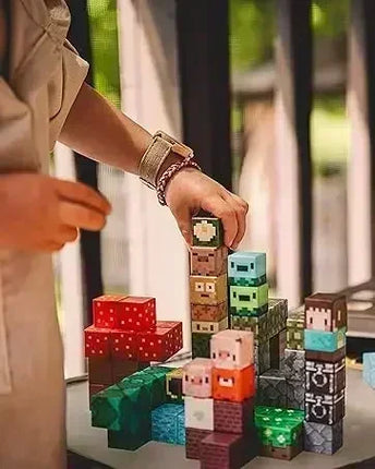 Magnetic Building Blocks Mine World Magnet Cube Set for Boy Girl Kid Age 3+ DIY Model Children STEM Educational Sensory Toy