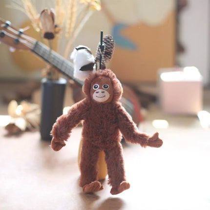 Soft 20cm Gorilla Pendant Monkey Orangutans Plush Doll Pendant Animal Stuffed Key Ring Boy