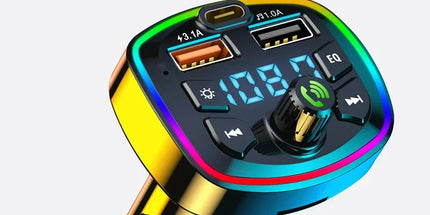 Bluetooth FM Transmitter for Car – Wireless Audio Adapter with Mic, MP3 & 2.1A Dual USB Charger