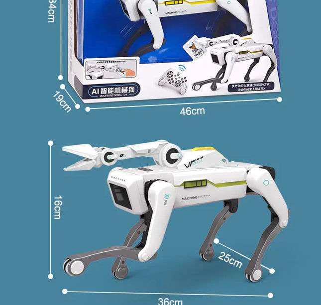 Teeggi RC Intelligent Robot Dog – Multifunctional Bionic Smart Mechanical Pet with Turret Educational Toy Gift