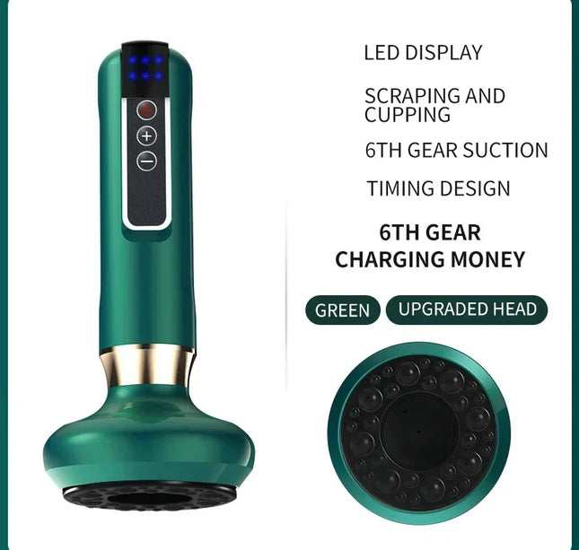 Tricolor Electric Massager GuaSha Anti Cellulite Vacuum Suction Cup Beauty Health Scraping Infrared Heat Slimming Massage Thera