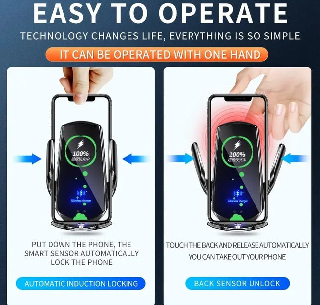 Car Wireless Charger Magnetic Auto Car Mount Phone Holder For iPhone Samsung Xiaomi Infrared Induction 15W Fast Charging Station
