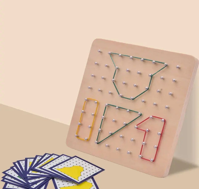 Montessori Geometry Math Teaching Aids For Children Shape Pegboard Puzzle Game Early Childhood Educational Wooden Toys Gifts