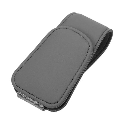 Car Sun Visor Glasses Clip – Magnetic Leather Holder for Eyeglasses & Sunglasses
