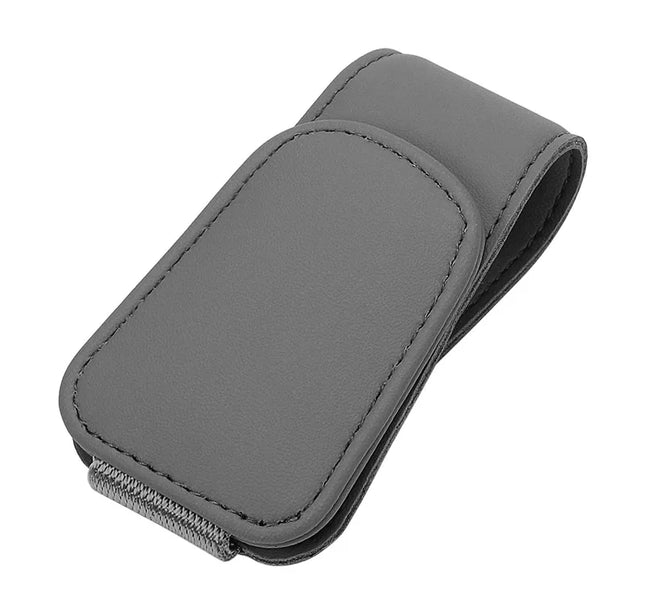 Car Eyeglass Holder Clip – Leather Magnetic Sun Visor Storage for Sunglasses