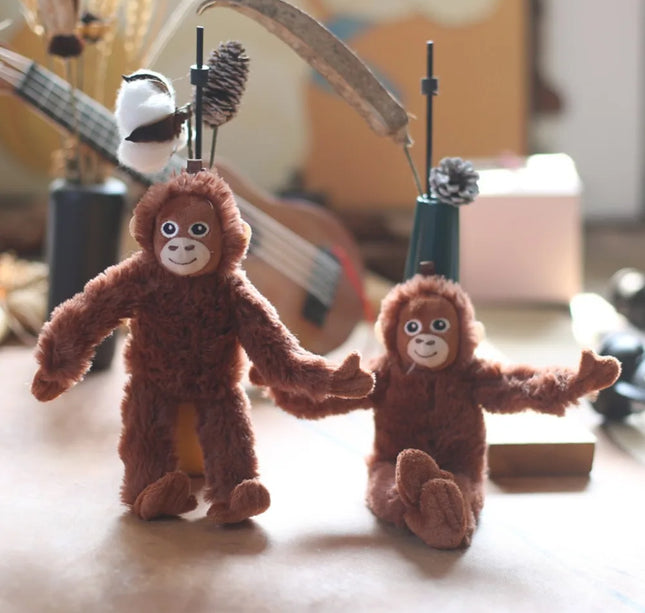 Soft 20cm Gorilla Pendant Monkey Orangutans Plush Doll Pendant Animal Stuffed Key Ring Boy