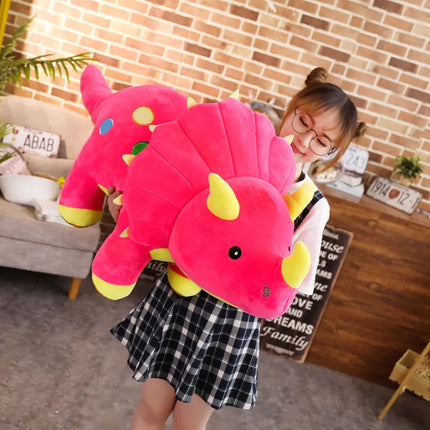Big Dinosaur Plush Toy – Soft Triceratops & Stegosaurus Stuffed Dolls for Kids Birthday Gifts