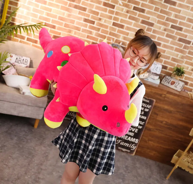 Big Dinosaur Plush Toy – Soft Triceratops & Stegosaurus Stuffed Dolls for Kids Birthday Gifts