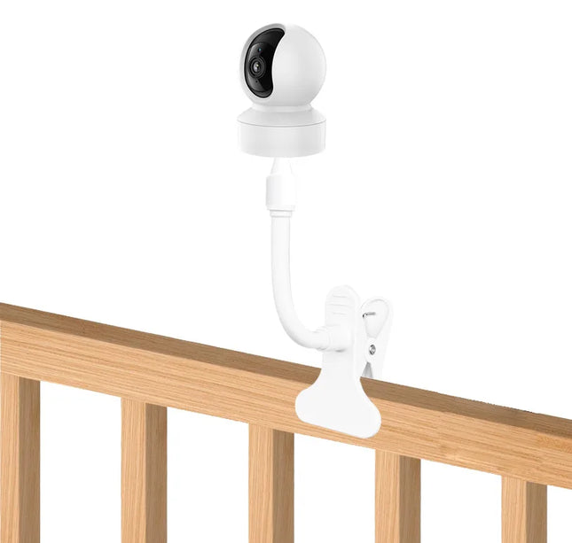 Portable Bendable Camera Holder – No-Punch Clamp Mount for Baby Monitor or Webcam