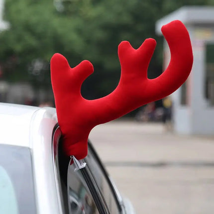 Big Reindeer Red Antlers+Nose Antlers Auto Car Christmas Decor Accessories