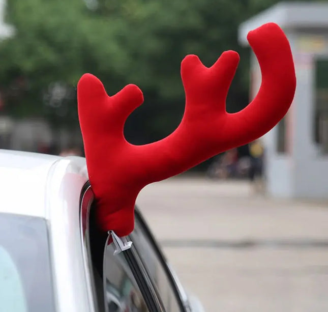 Big Reindeer Red Antlers+Nose Antlers Auto Car Christmas Decor Accessories
