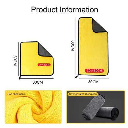 Car Cleaning Microfiber Towel – Soft Drying & Care Cloth for Detailing (30x30/60cm)