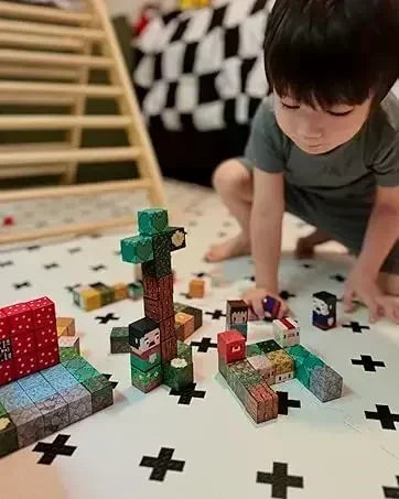 Magnetic Building Blocks Mine World Magnet Cube Set for Boy Girl Kid Age 3+ DIY Model Children STEM Educational Sensory Toy