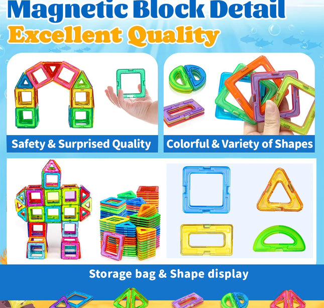 Magnetic Building Blocks DIY Magnets Toys medium size STEM Toys Construction Toys Learning Educational Magnet Toys