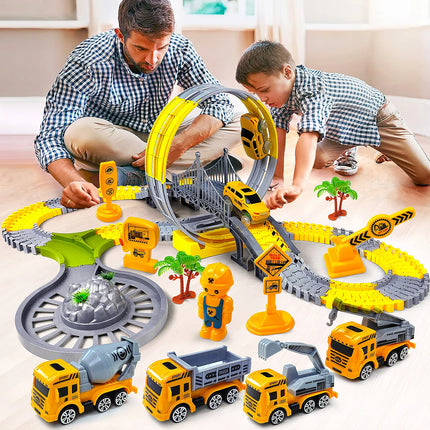 Electric Track Car Toy Set – Engineering Train Toys for Kids Educational Fun & Birthday Gifts