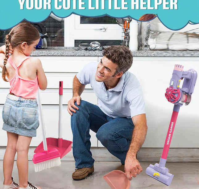 Kids Electric Vacuum Cleaner Toy – Simulation Cleaning Set for Toddlers Role Play & Educational Gifts