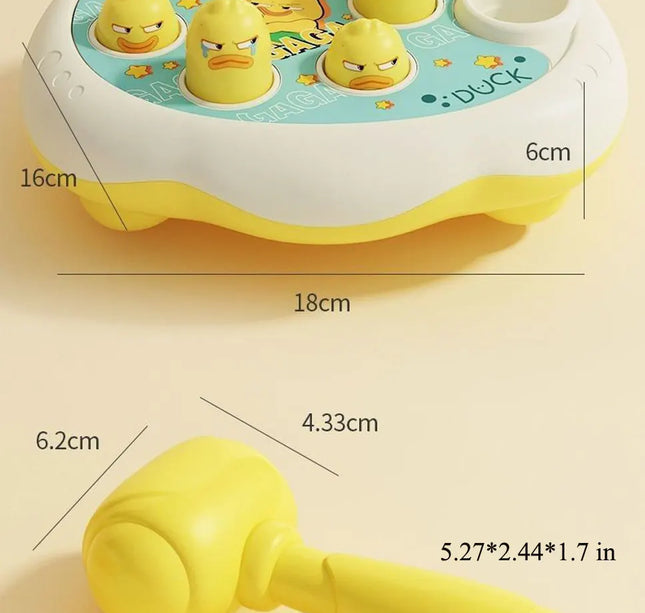 Montessori Animal Puzzle Toy – Duck/Frog/Pig with Hammer for Toddlers (12–24 Months)